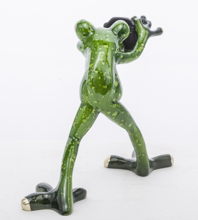 Figurka żaby z aparatem na prezent
